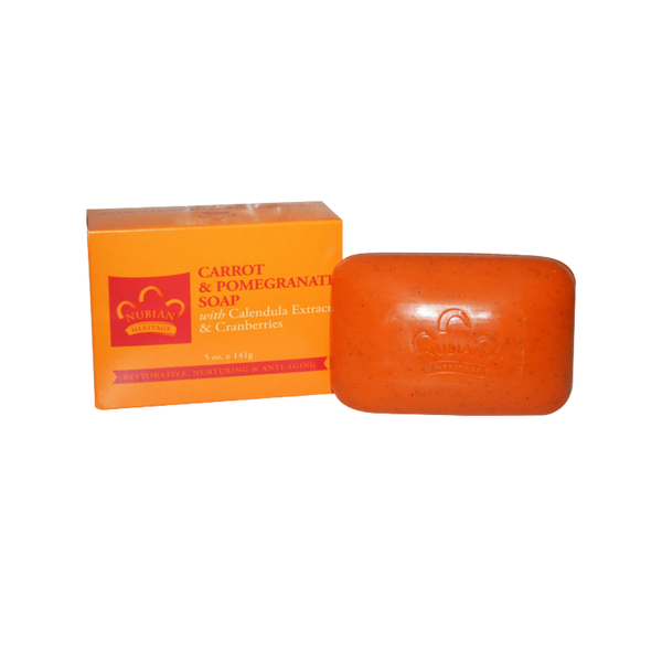 Nubian Heritage Bar Soap Carrot and Pomegranate with Calendula Extract & Cranberries -- 5 oz